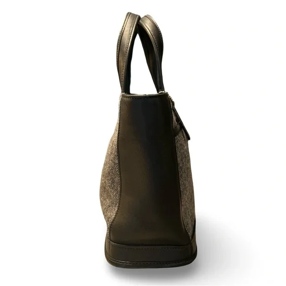 1999 COACH Bleecker Tweed Satchel Bag in Gray and Black made in USA - Picture 14 of 14